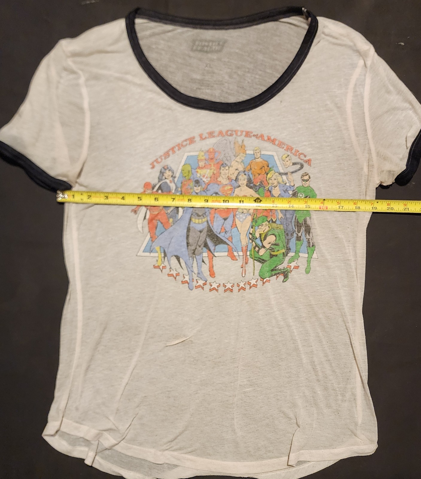 Thrashed Vin 90s DC Comics Justice League America T-Shirt XL Distressed…