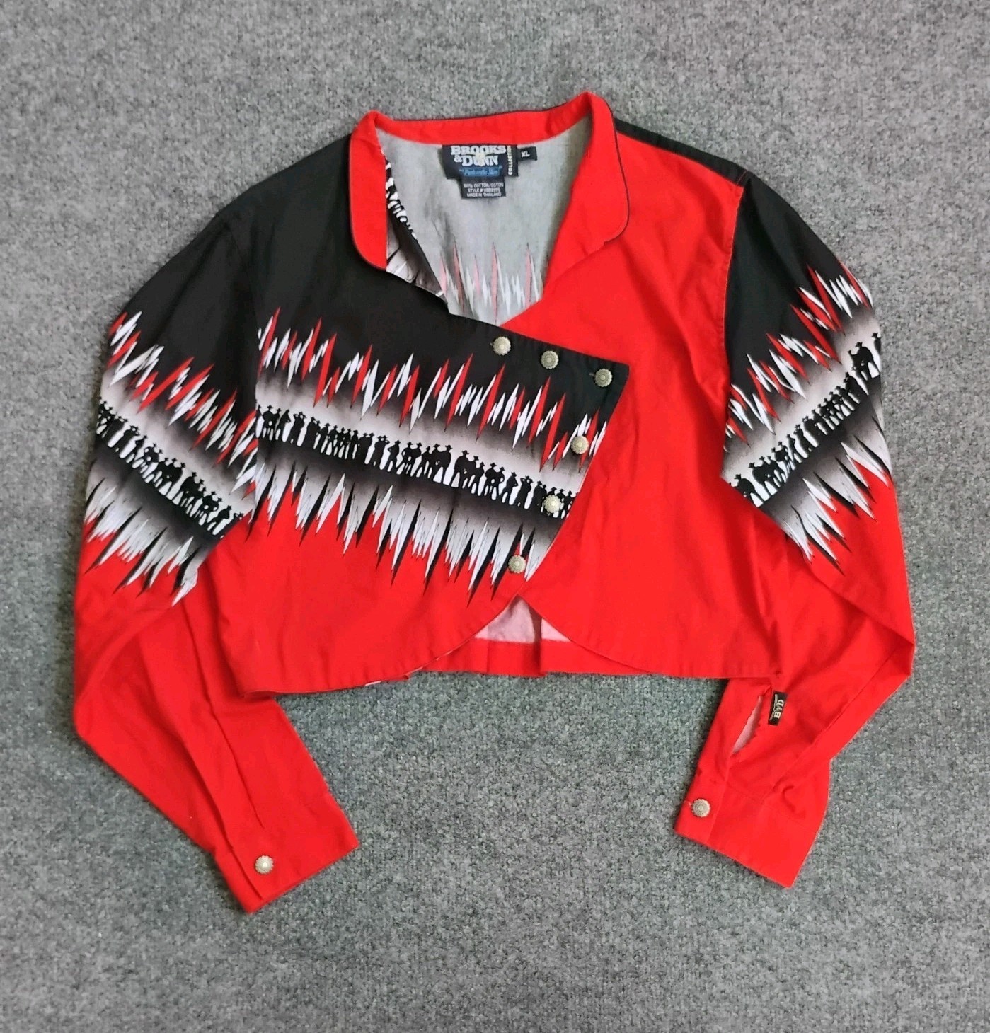 Vintage B&D by Panhandle Slim Western Crop Cowgirl Top XL