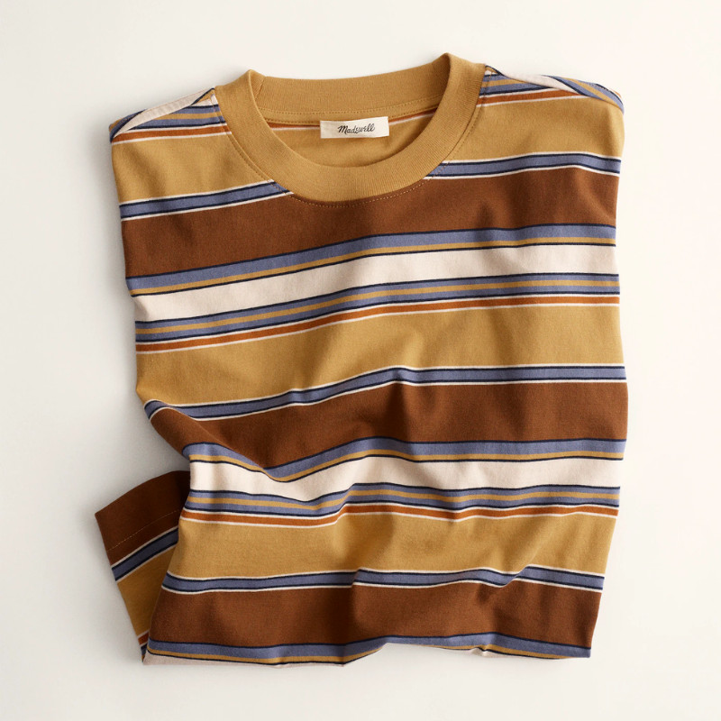 Madewell The Boxy Crop Tee in Allday Jersey Tinsel Stripe