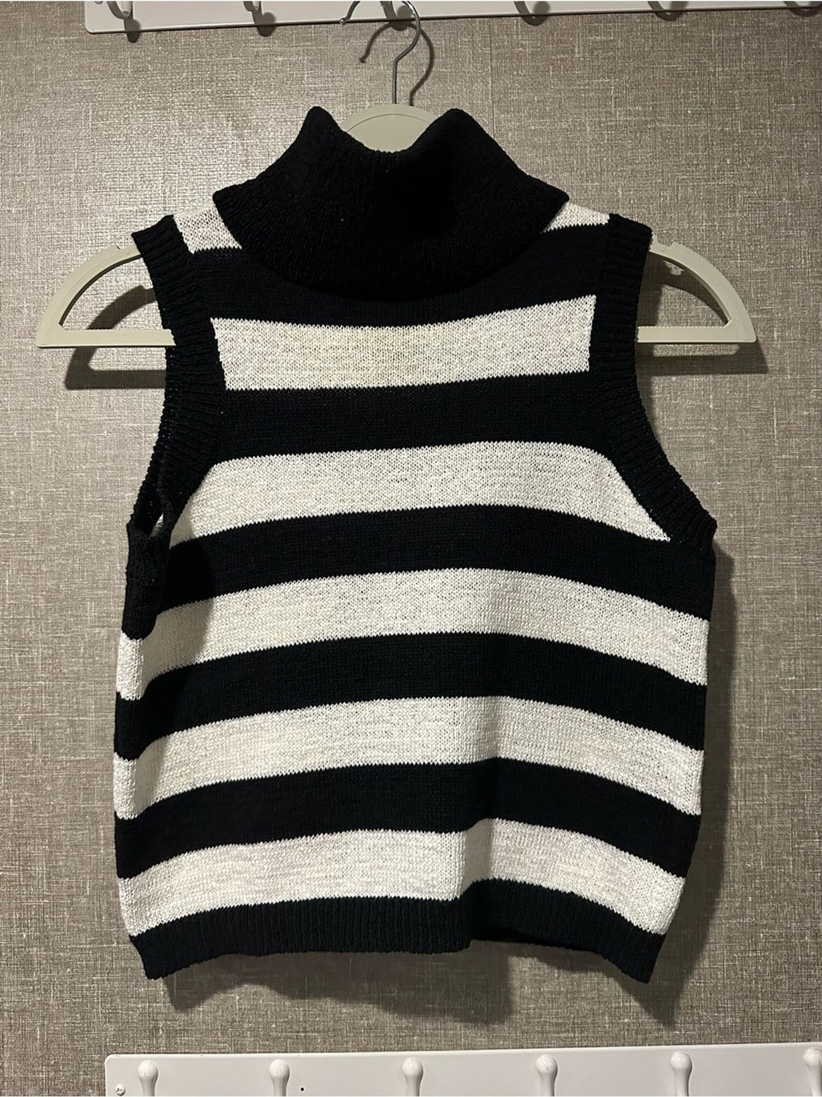 Gianni Bini striped knit turtleneck sweater vest