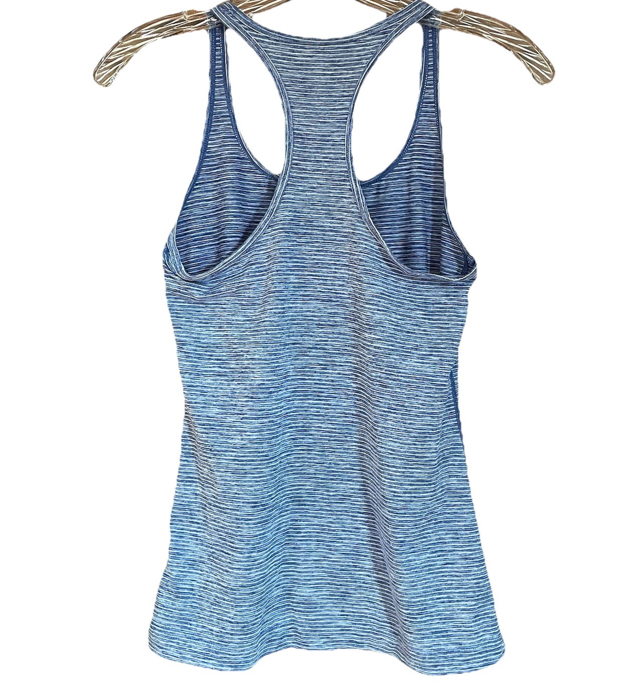 Gap Fit Tank Top Womens XS Blue Striped Gym Exercise Yoga Racerback GapFit