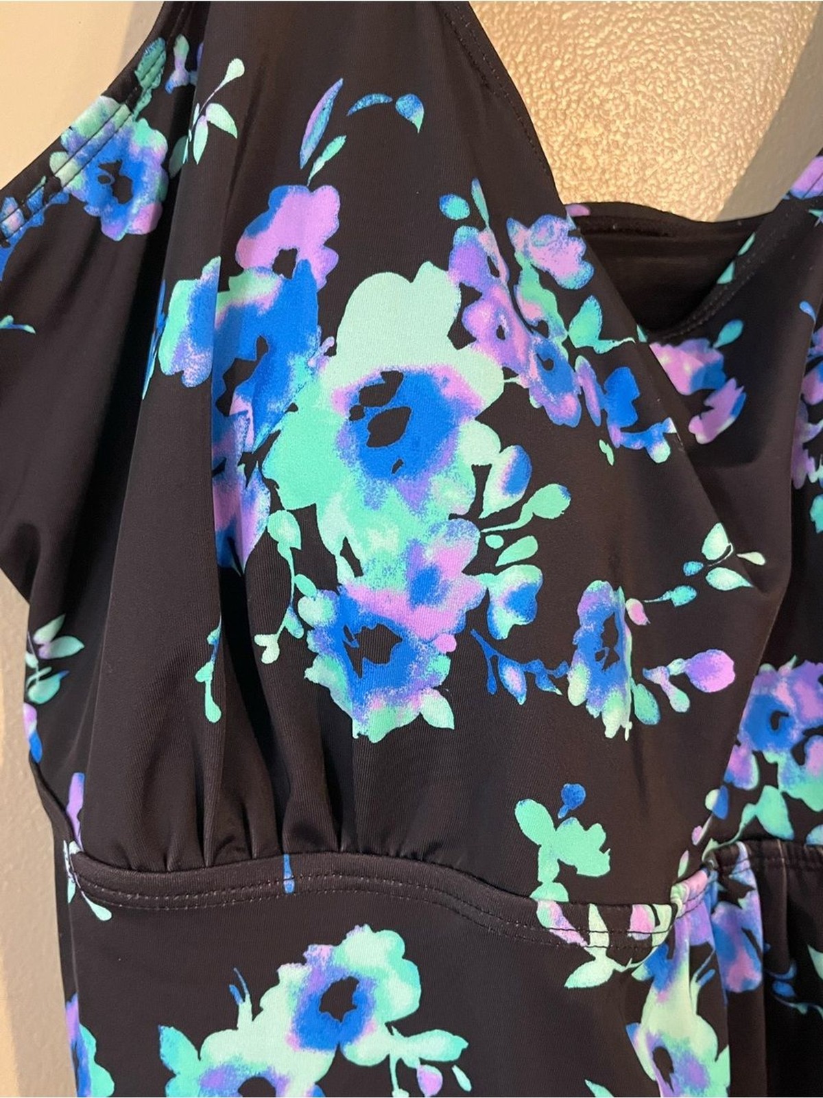 Swimsuit For All Womens Tankini Swim Top Blue Floral Size 20 NWT