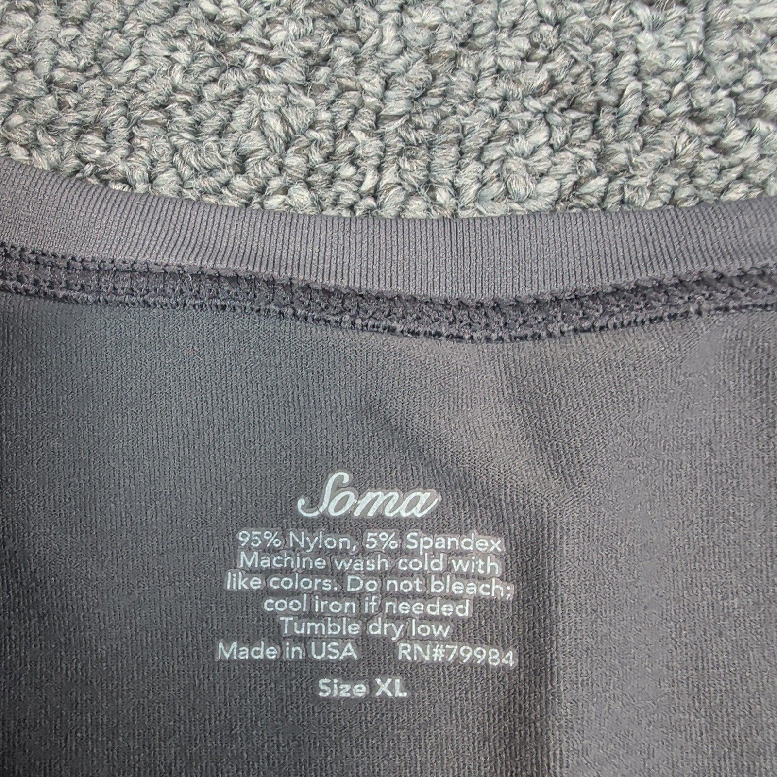 Soma Intimates XL Gray Scoop Neck Tank Top Layering Basic Athleisure USA Made