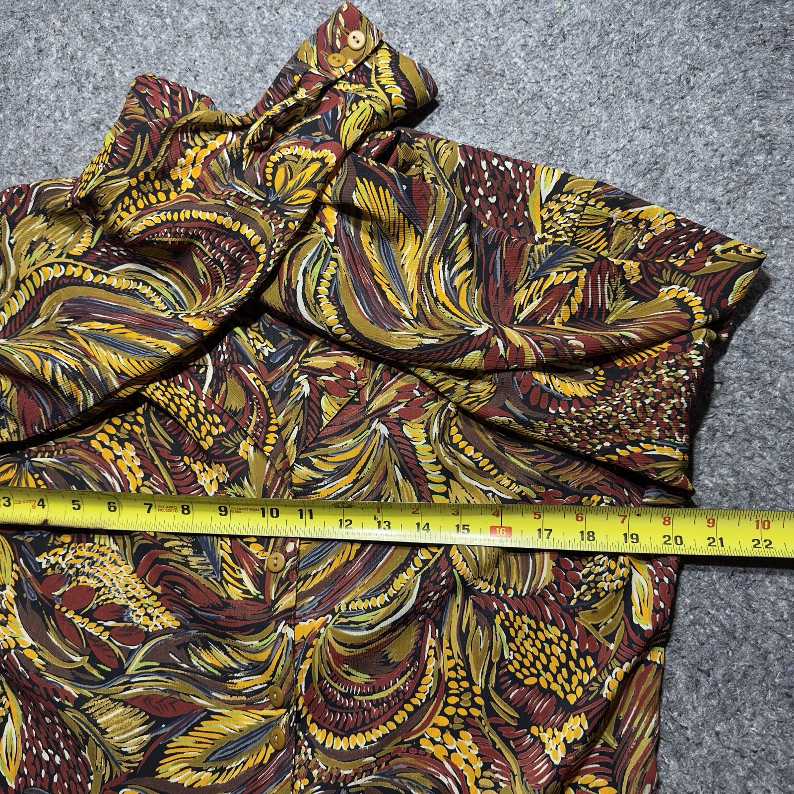Notations Women Sz 12 Floral Multicolor Blouse Button Down Long Sleeve Collared