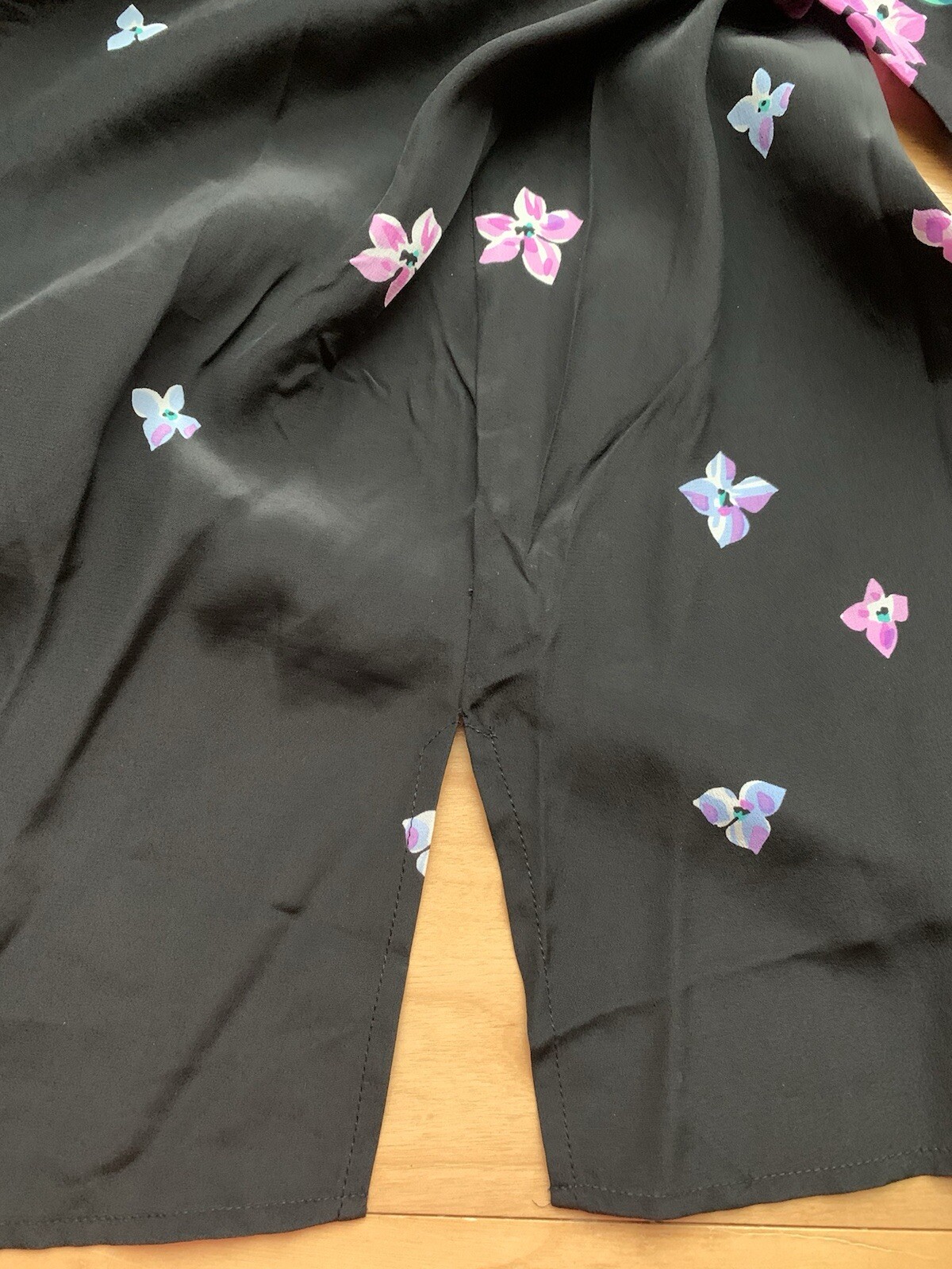 Bob Mackie 100% Silk Blouse Sequins Beads Size M Black, Pink, Purple, Green