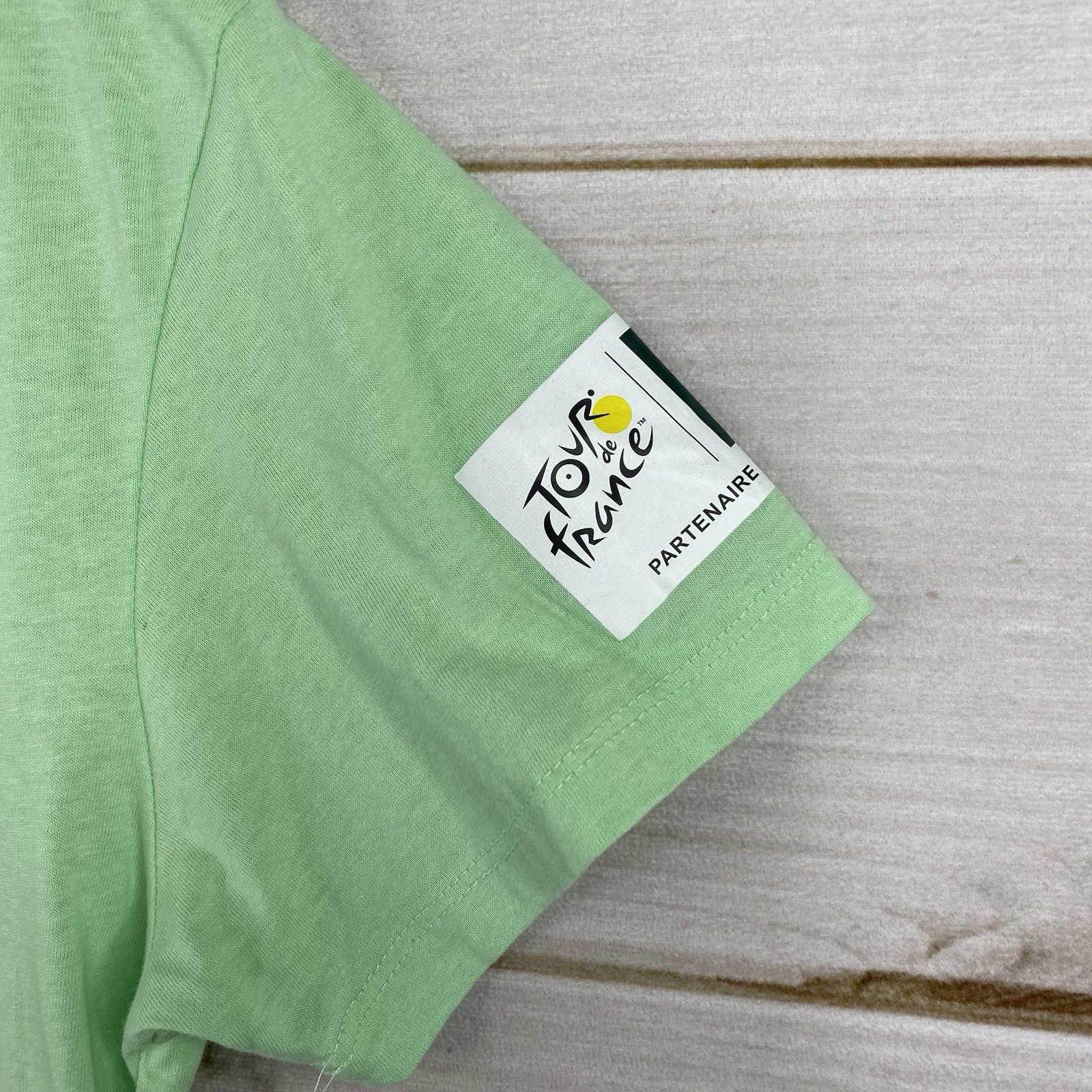 Skoda We Love Cycling Tee Shirt Womens M Green Tour de France Promo QR Logo