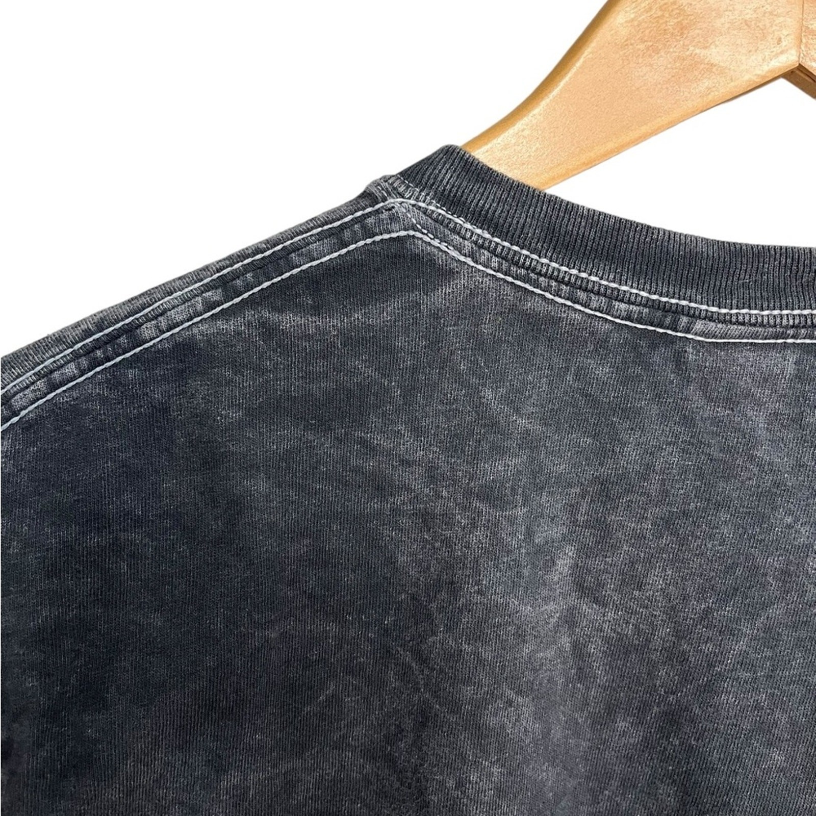 NIRVANA Yellow Smiley Face Charcoal Acid Wash Grunge T-Shirt Unisex Size Small