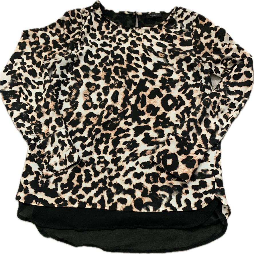 The Limited Leopard Print Sheer Layered Long Sleeve Blouse Top Boho Y2K S NWOT