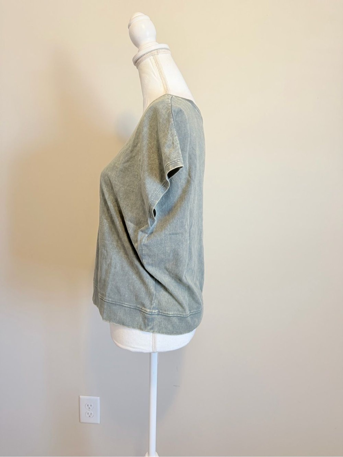 ZENANA PREMIUM COTTON WASHED SLEEVELESS TOP & SHORTS SET SIZE MEDIUM ASH JADE