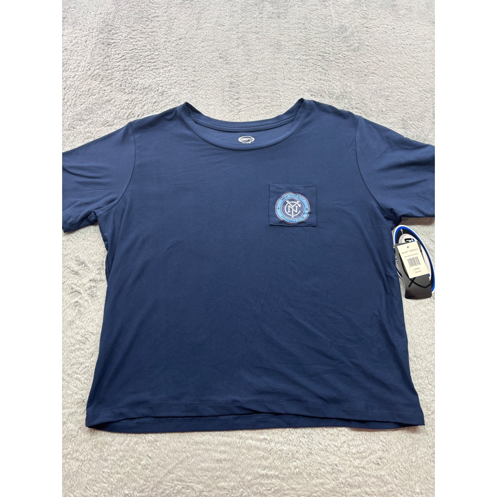 New York City FC Football Club Shirt Ladies L Short Sleeve Sleepwear Top MLS