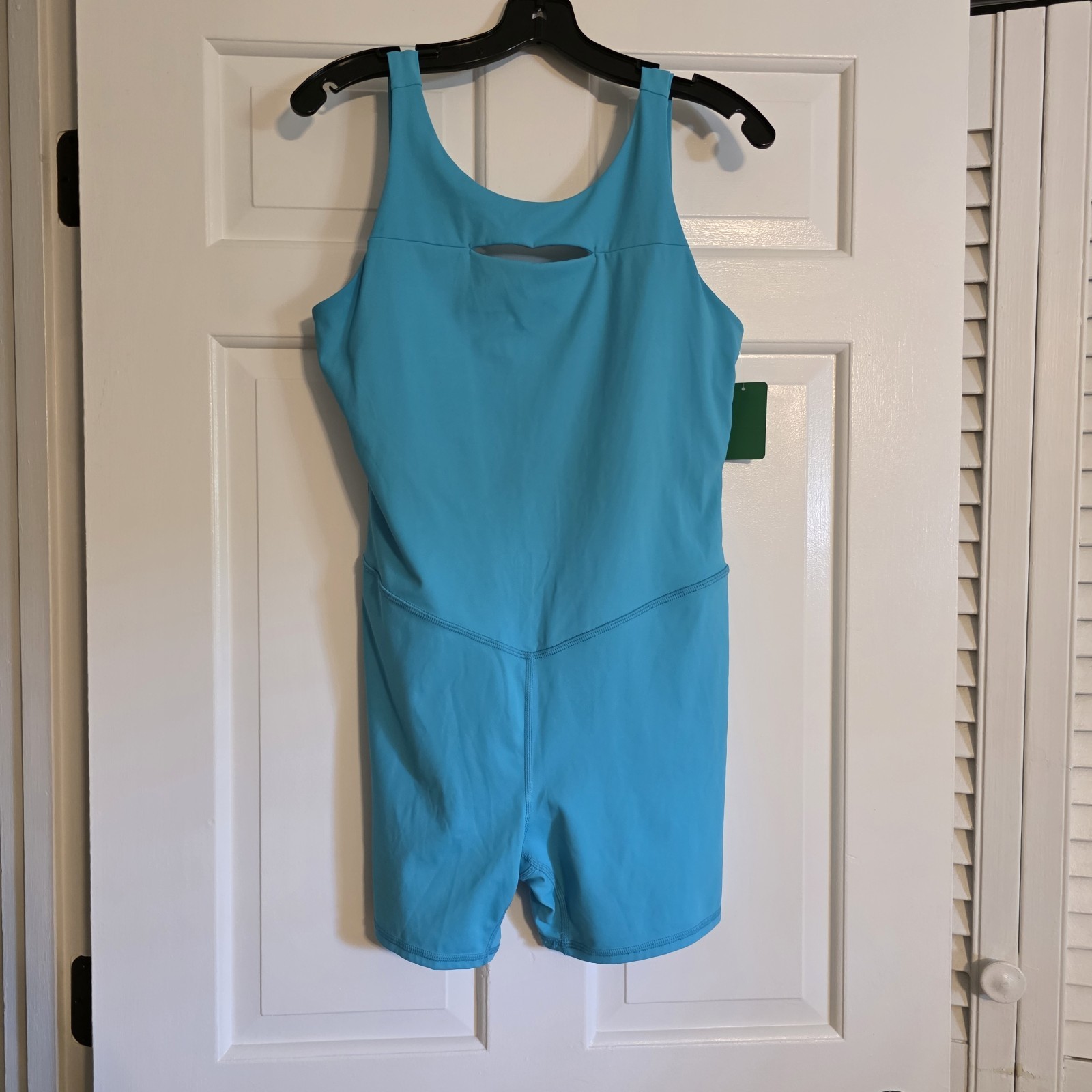 Large JoyLab Standard Fit Bodysuit Aqua Blue One Piece Activewear