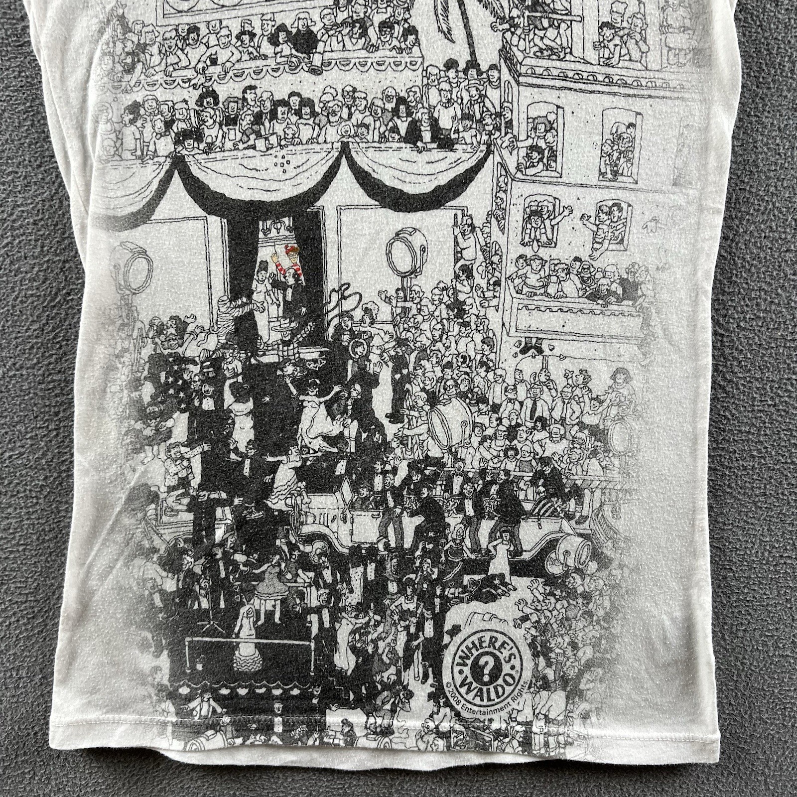 Vintage Local Celebrity Shirt Women’s XS White Baby Doll Tee Y2K Where’s Waldo?