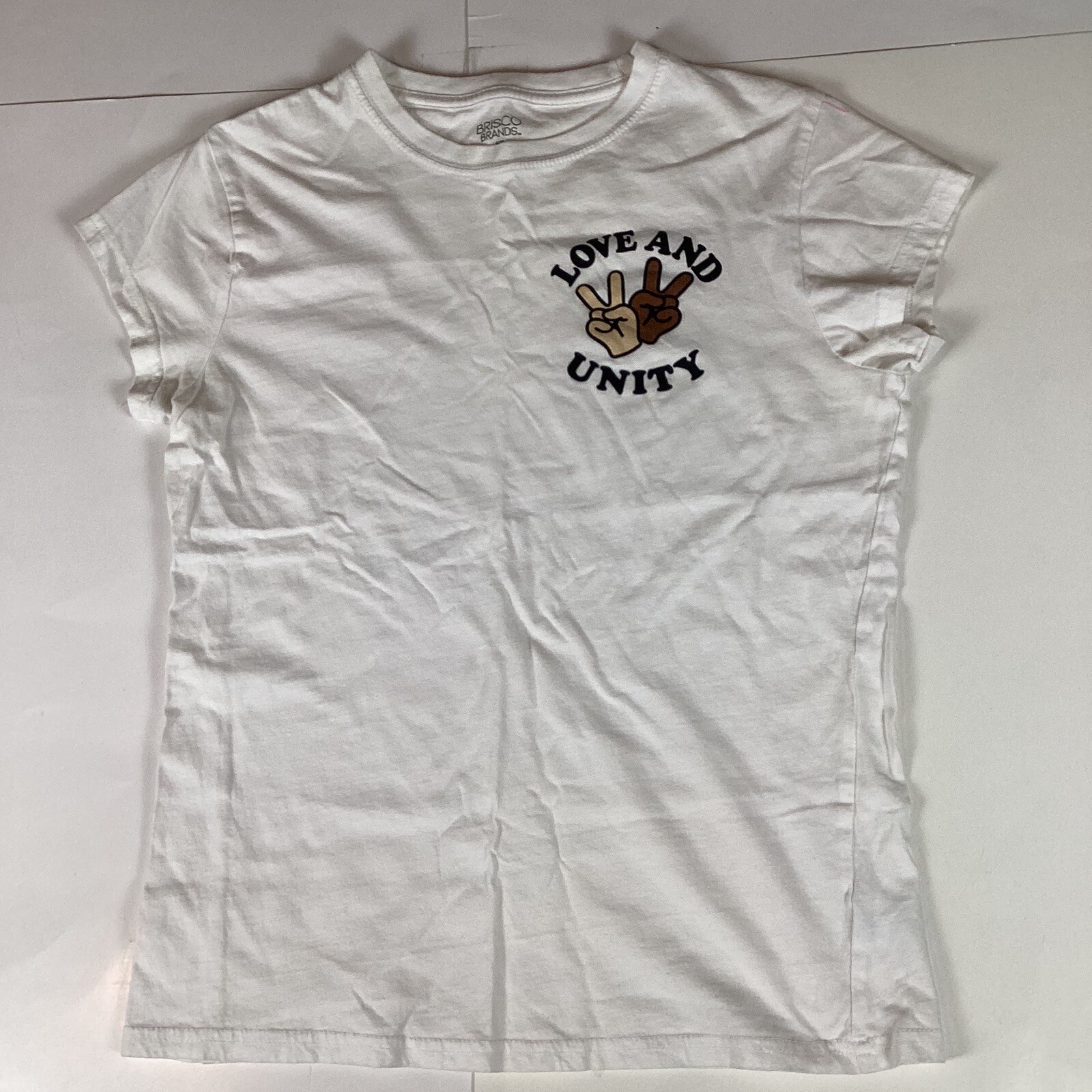 Brisco Brands Womens T Shirt Top Size M Medium Stretch Comfort Casual White