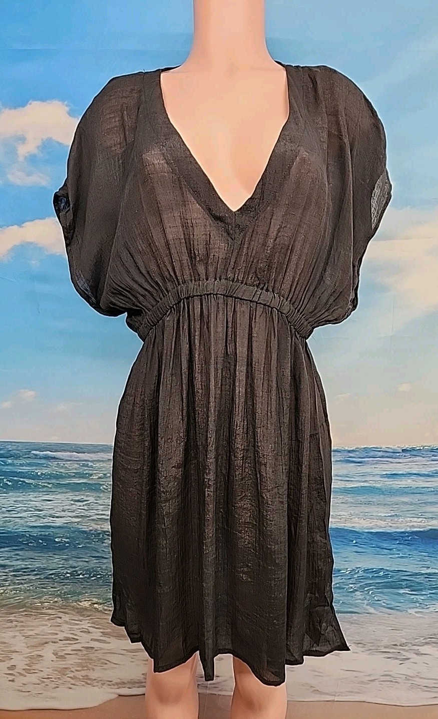 Nwt Cupshe Women Black Short Sleeve Cover Up Size Small.