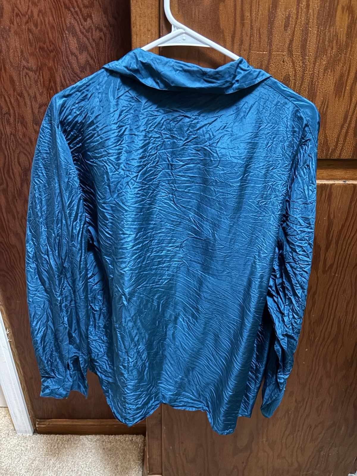 Women’s Size 16 Teal Newport News 100% Silk Blouse