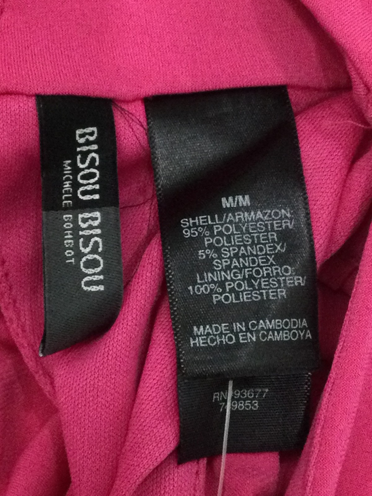 Bisou Bisou Pink Ruched Mock Neck Top Chain Detail Open Back Y2K Glam Size M