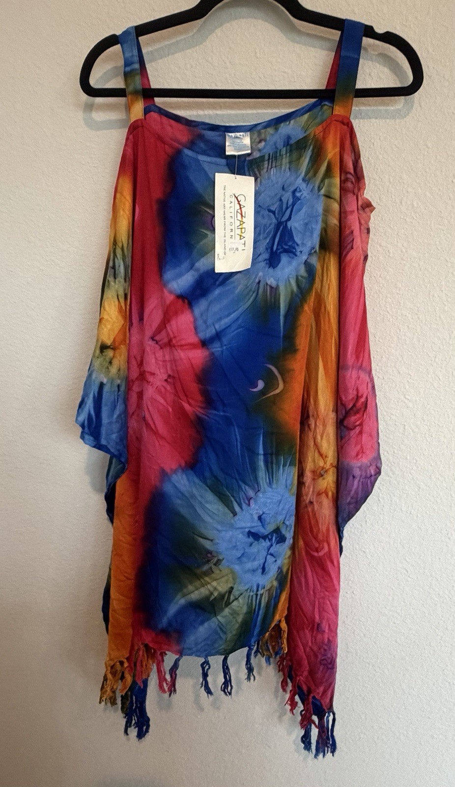 NWT Swimsuit Cover Up Tie Dye Fringe Beach Boho One Size S M L Bathing Suit