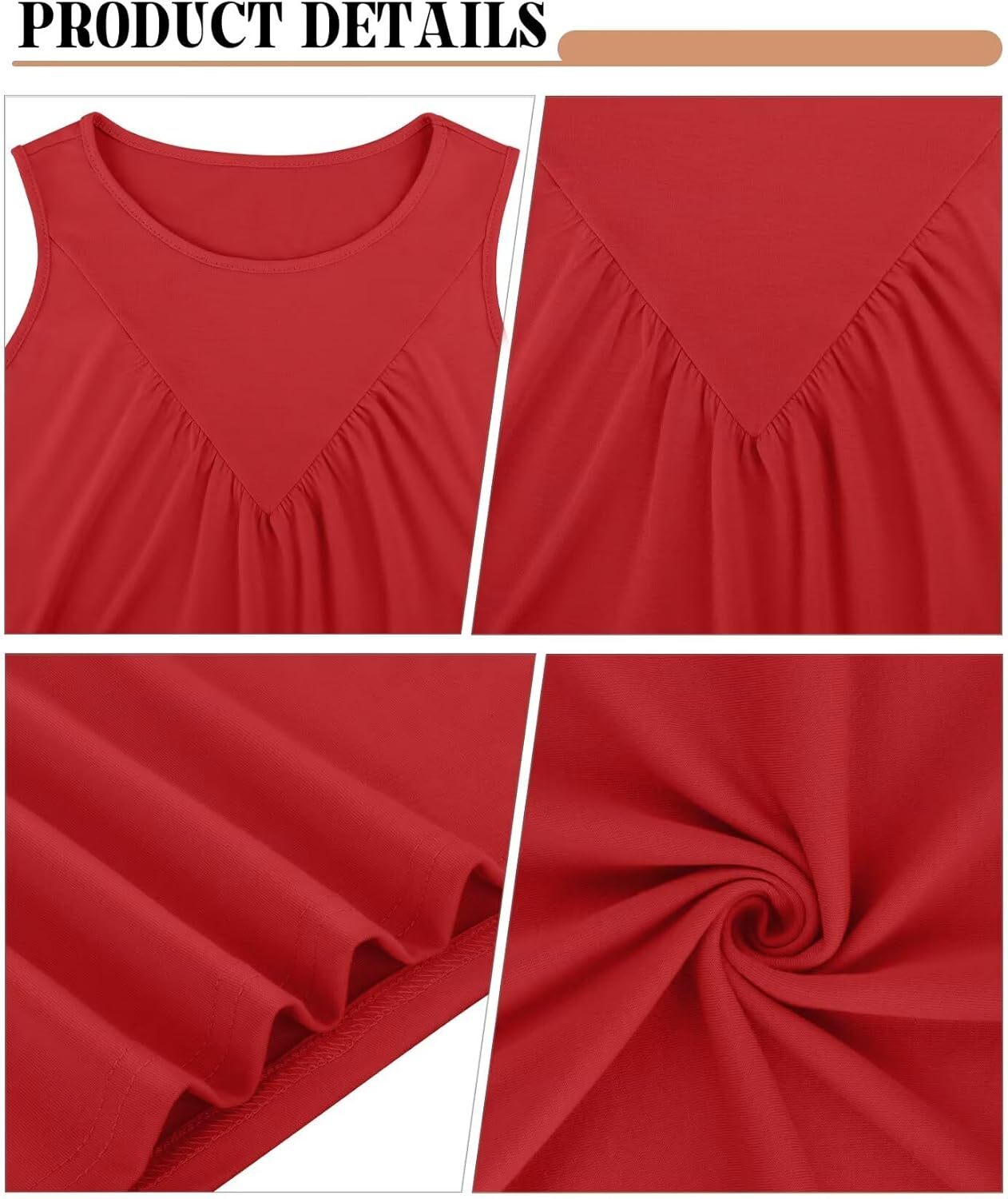 Women Sleeveless Tank Top Loose Fit Flowy Casual Summer Beach Vacation Shirt