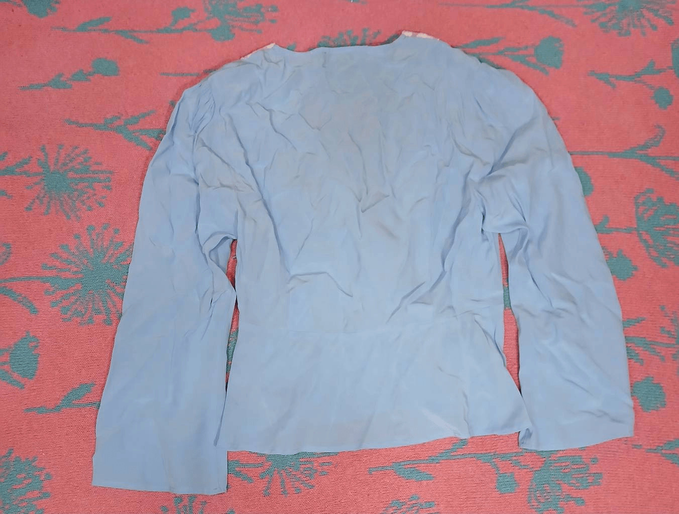 Rixo womens small babydoll top Cottagecore baby blue Coastal boho