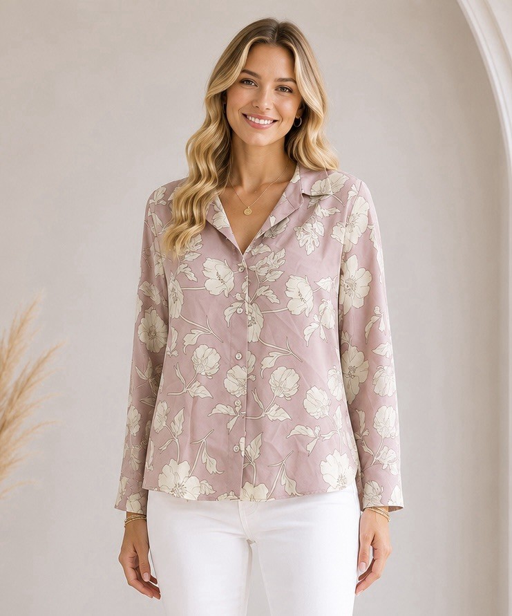 Rachel Zoe Womens Floral Button Front Top Size Medium Romantic Summer Chic