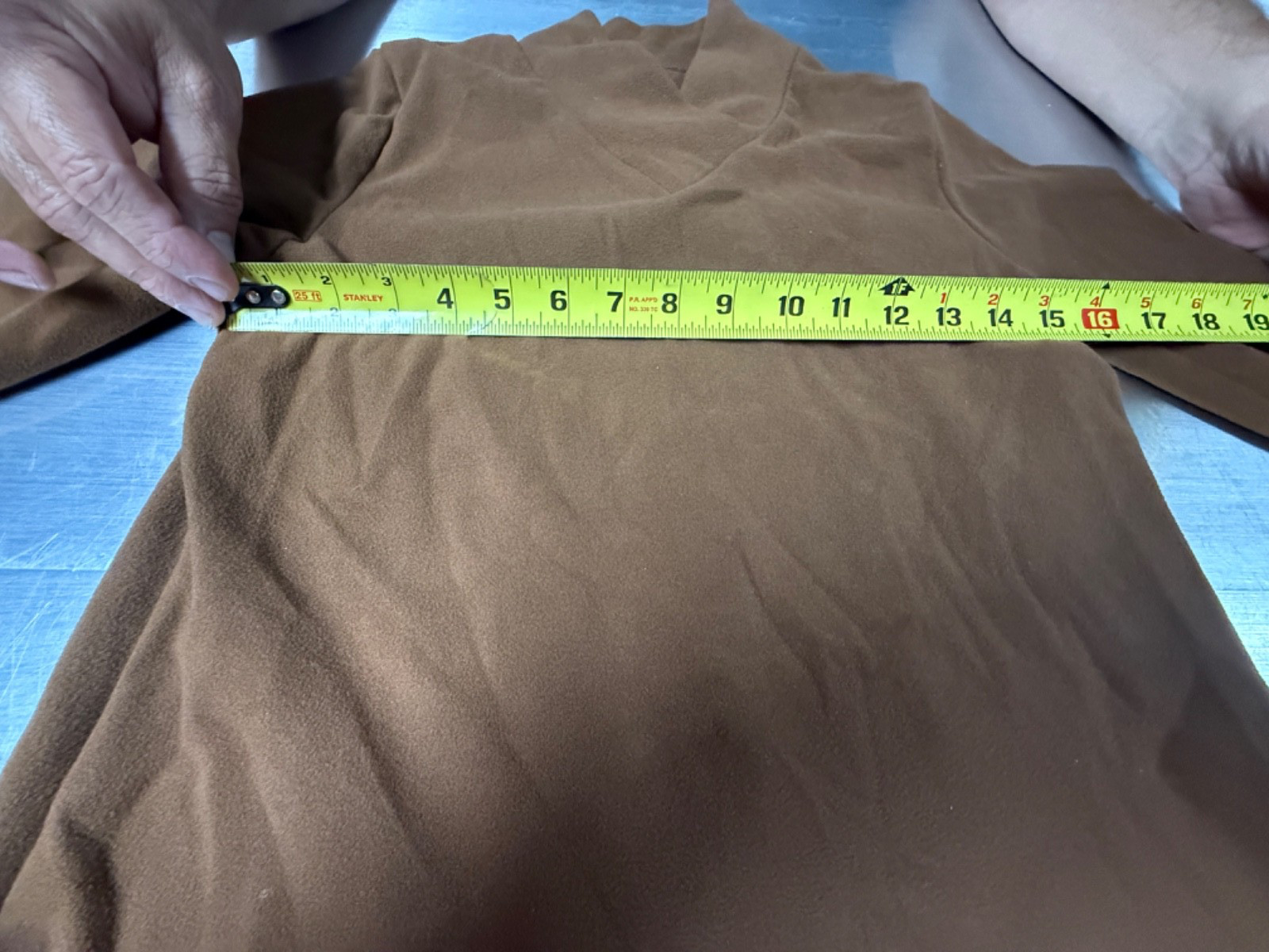 Women’s Brown Polyester Elastane Crossover Collar Pullover Size L NWT