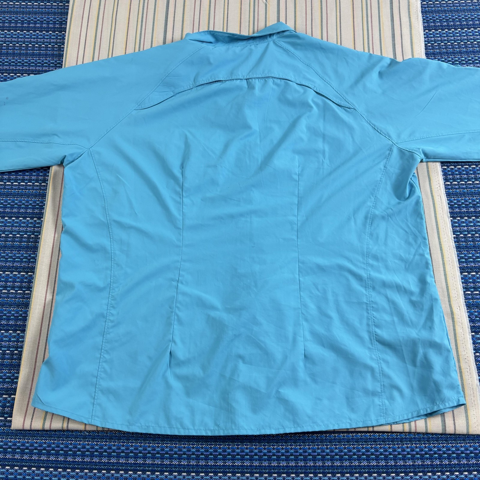 Cabela’s Shirt Womens 2XL Blue UPF 30 Long Sleeve Button Up Outdoor Hiking