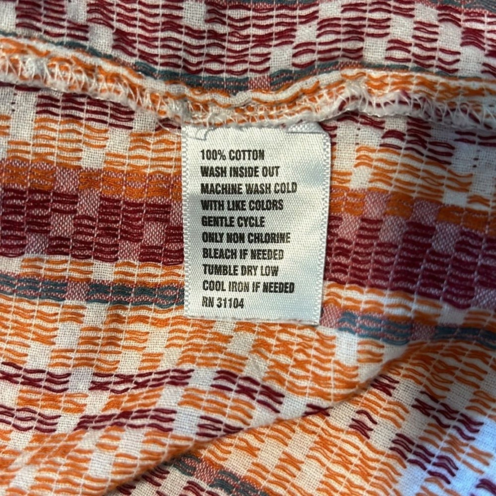 True Craft Juniors Red Geometric Chevron Print Sleeveless Peplum Top XL Cotton