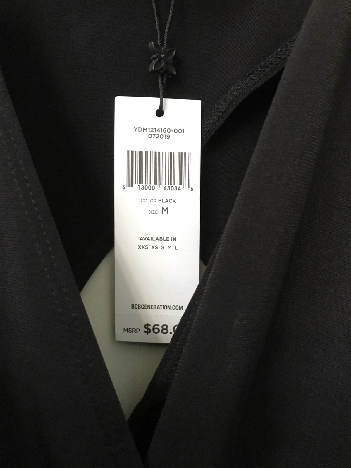 BCBGeneration Sleeveless Black Tie Back Bodysuit Size M Medium NWT