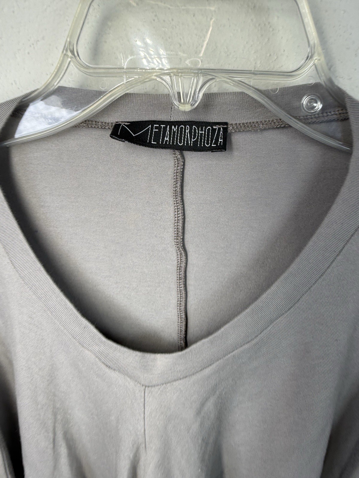 Metamorphoza Gray Avant Garde Asymmetrical Draped Tunic Top Lagenlook Oversized