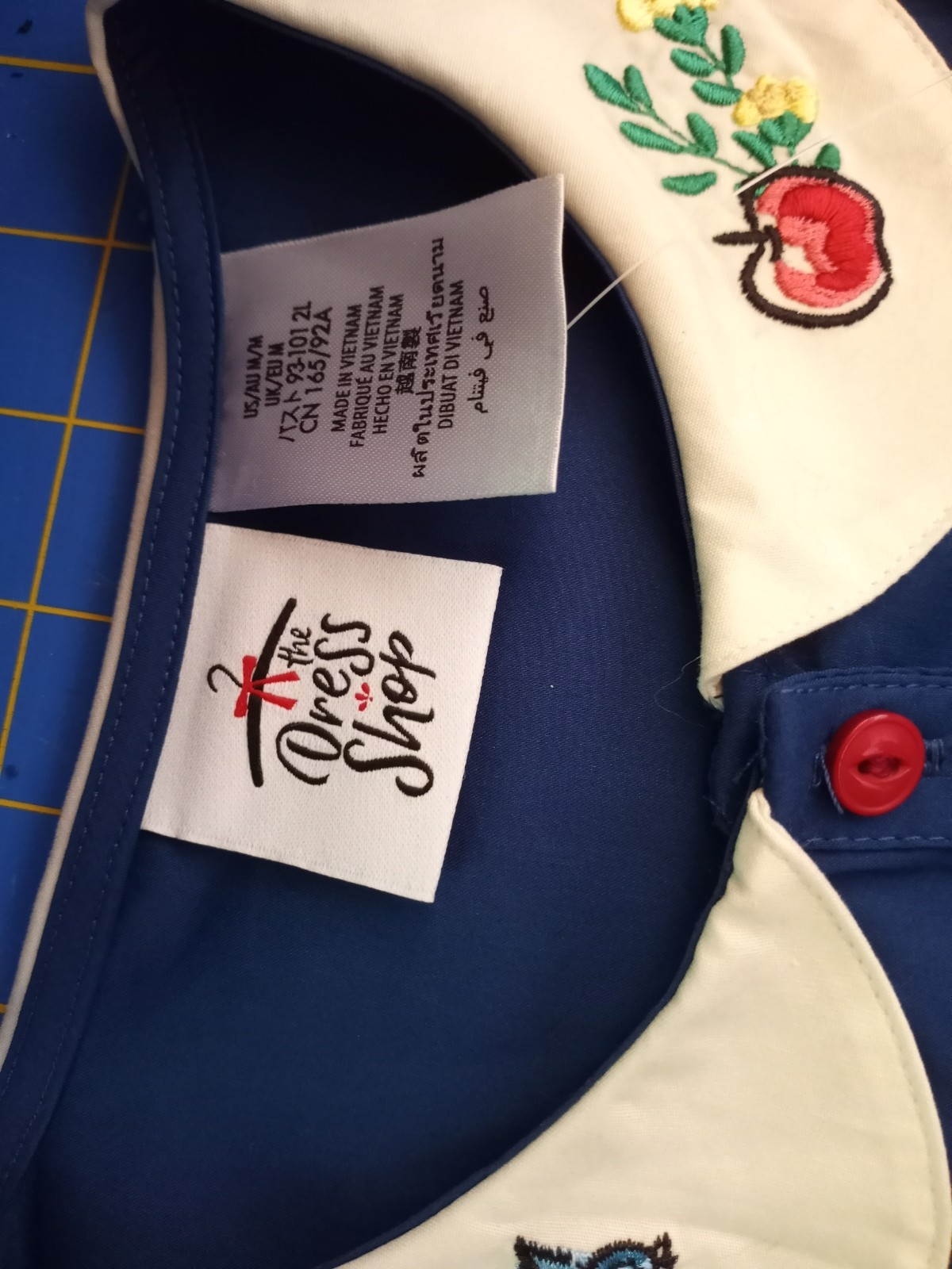 Disney Store The Dress Shop Snow White Blue Top Embroidered Collar NWT