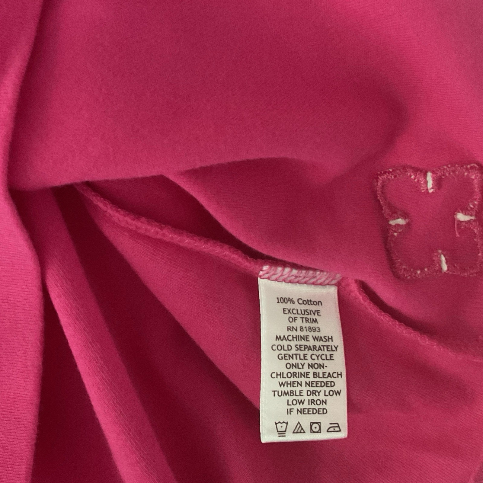 Women’s Small Liz Claiborne Crocheted Tee Shirt Fushia