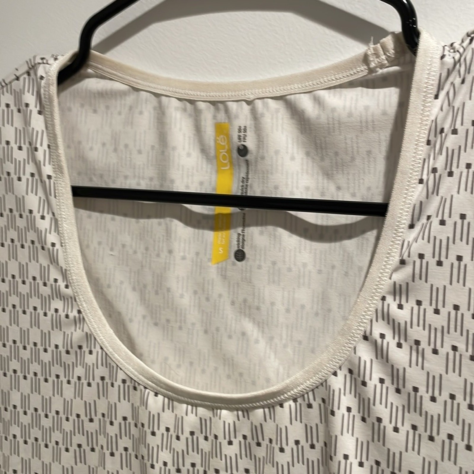 Lole quick dry patterned white tshirt small