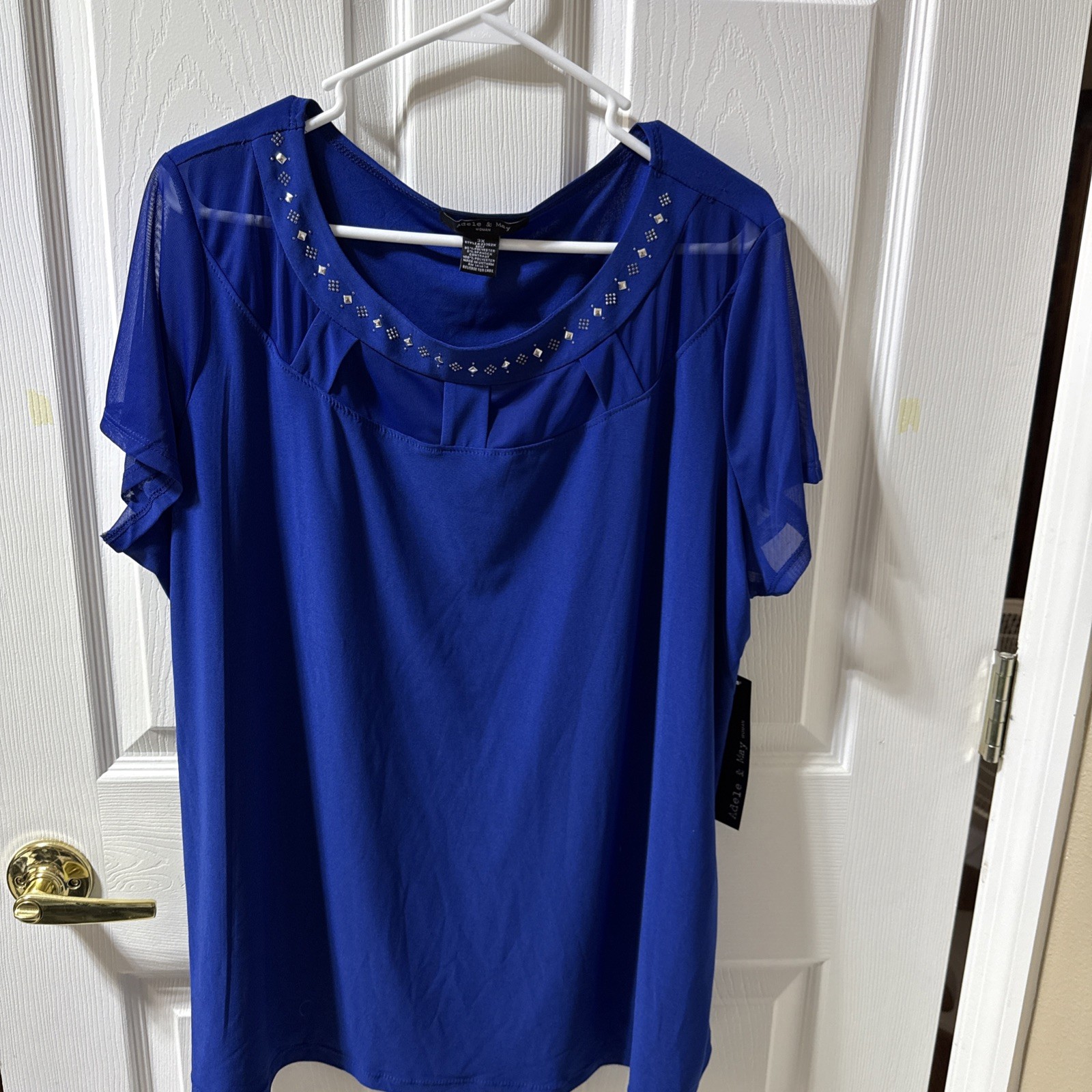 Adele& May Woman’s Plus Size Blue Blouse Size 3 X New With Tag