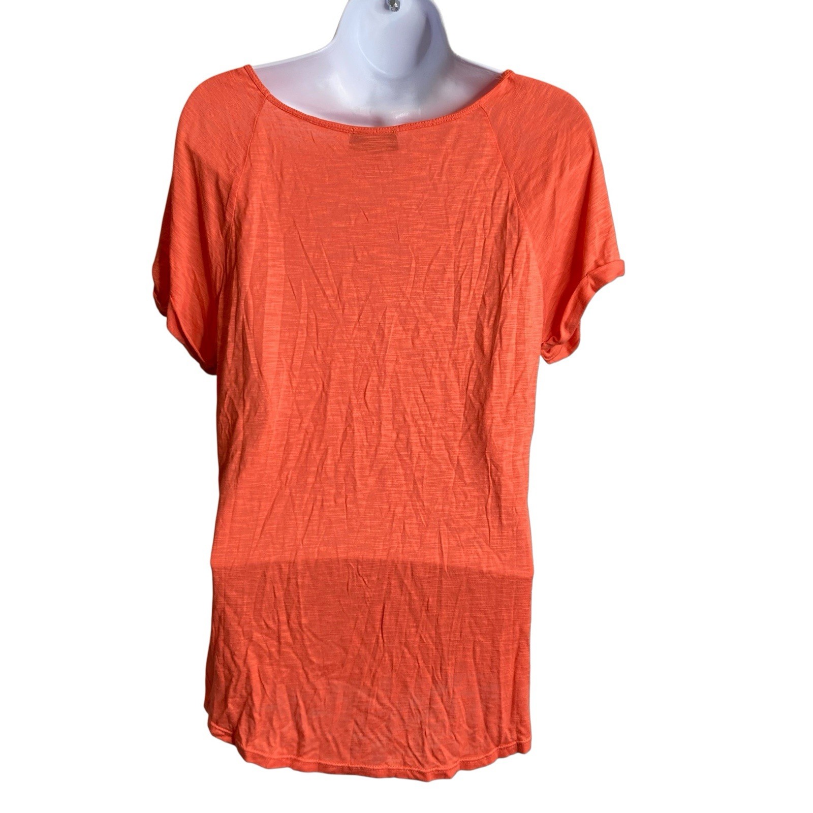Hale Bob Women’s Orange Crochet Fringe Top Size L Boho Vibrant Hippie Festival