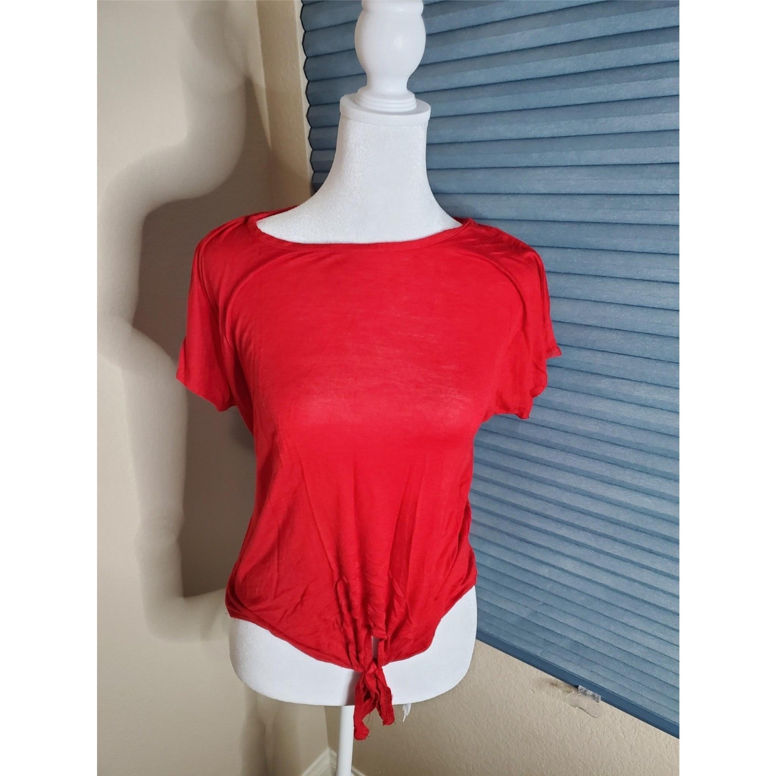 Discreet Red Shirt Womans Top Size M