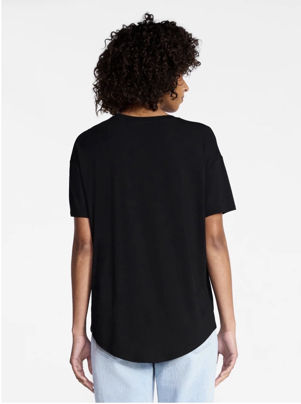 X Small (0-2) Women’s Crewneck Short Sleeve Tunic Tee Black