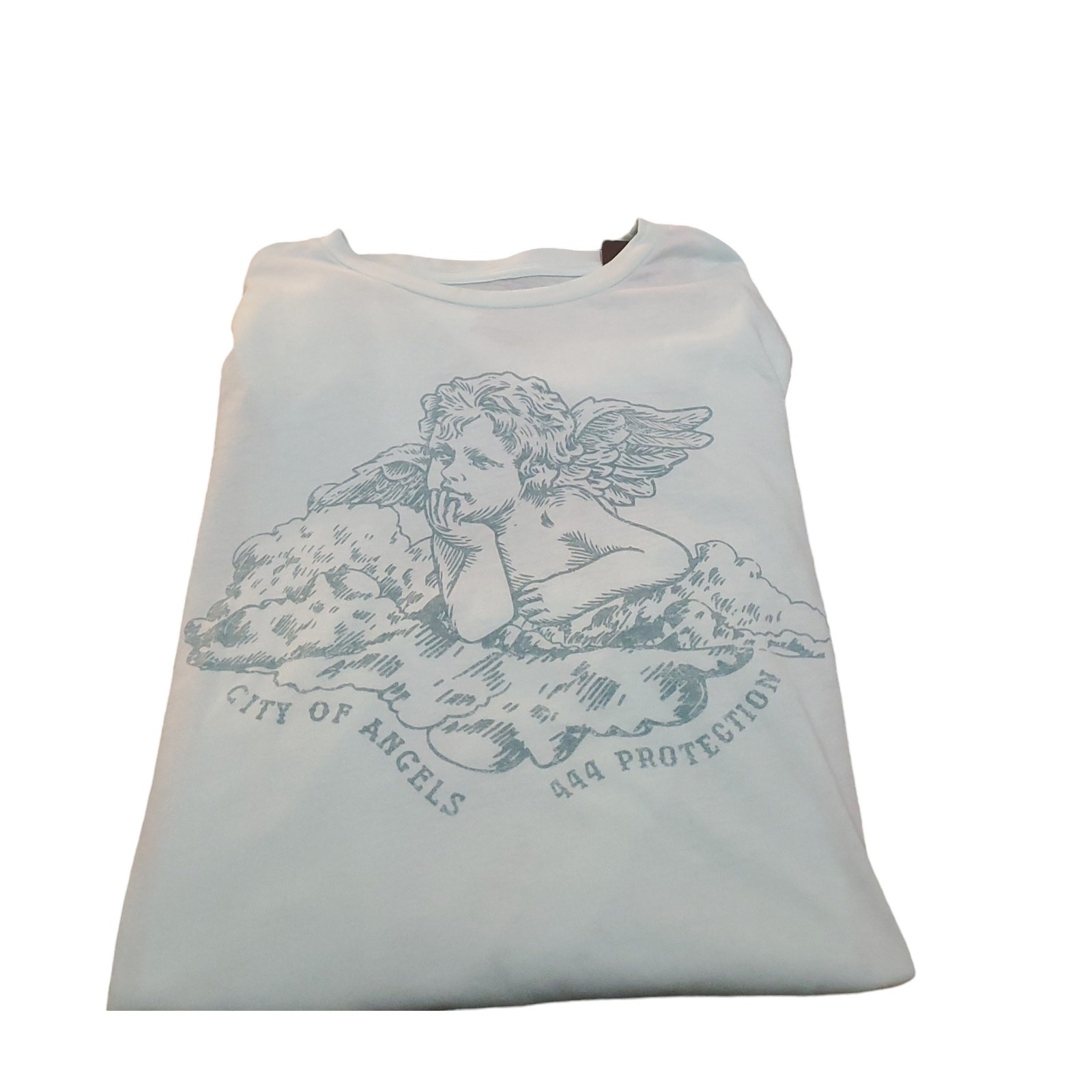NWT Grayson Thread Graphic Tee Cherub Angel 444 Size Large Crewneck Green