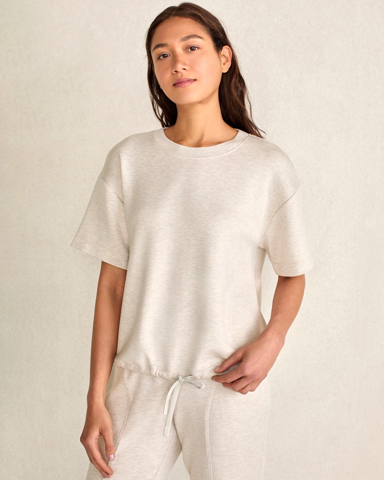 HAVEN WELL WITHIN Women’s $78 Soft Knit Tie-Front Short Sleeve Top size L