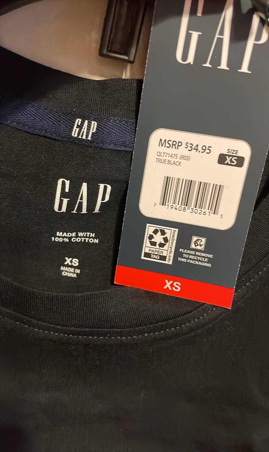 GAP 1969 Logo Tshirt 17” P2P 24” Length Ladies XS Orig $35