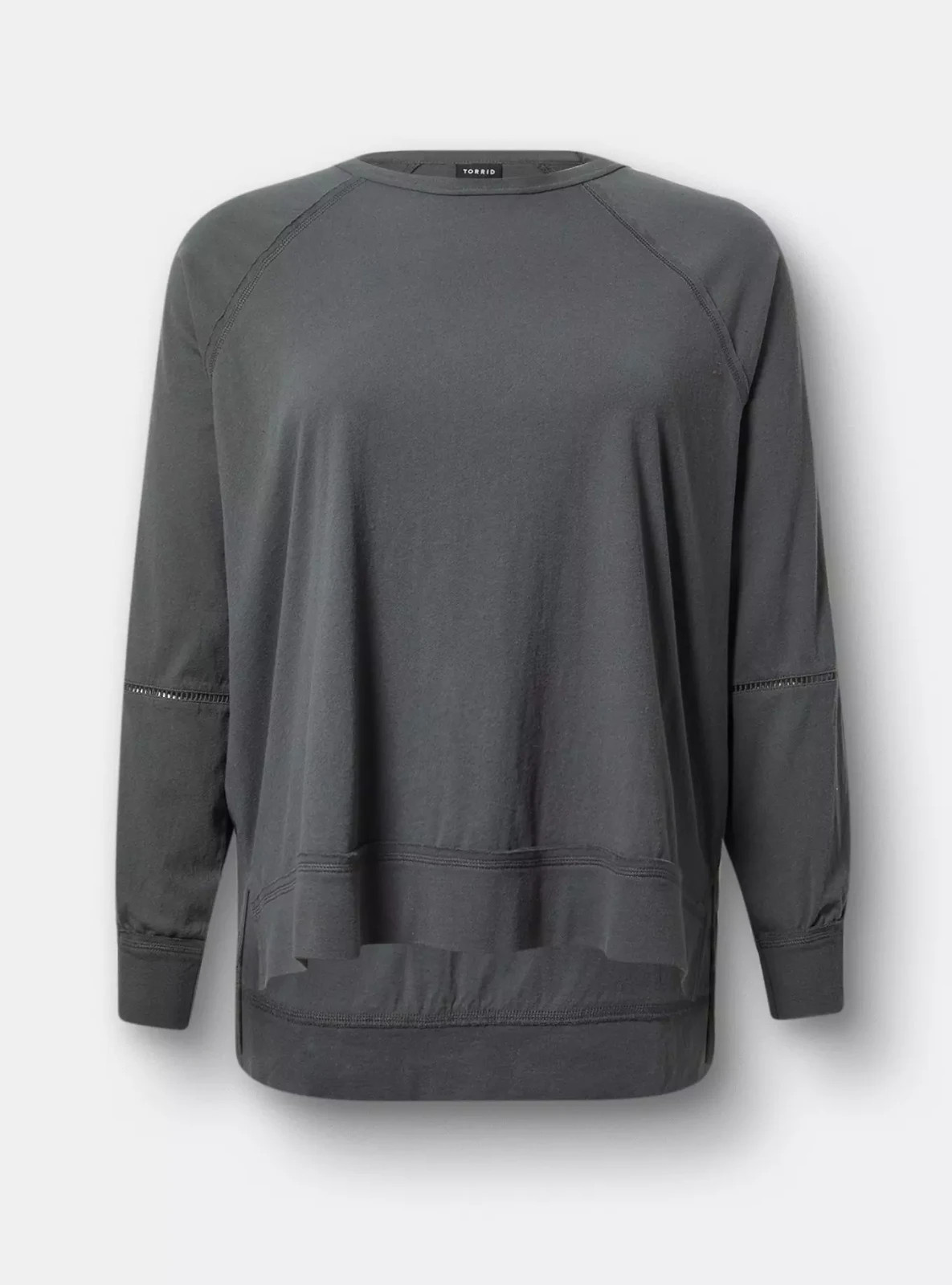 Torrid Plus 1X Long Sleeve Relaxed Dolman Tee Crew Neck Vintage Black NWT