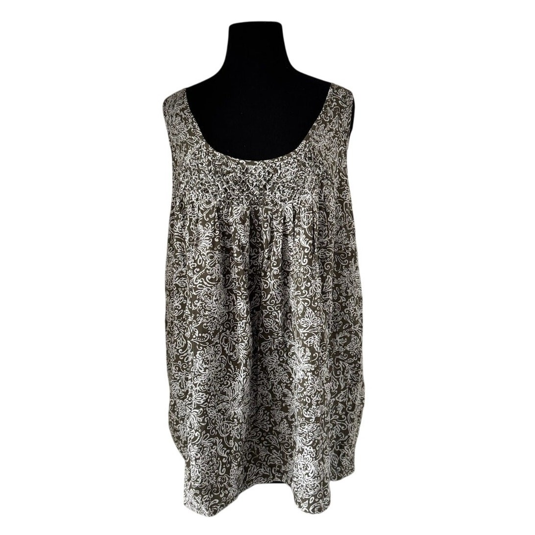 Avenue Green and White Paisley Sleeveless Top – 18/20
