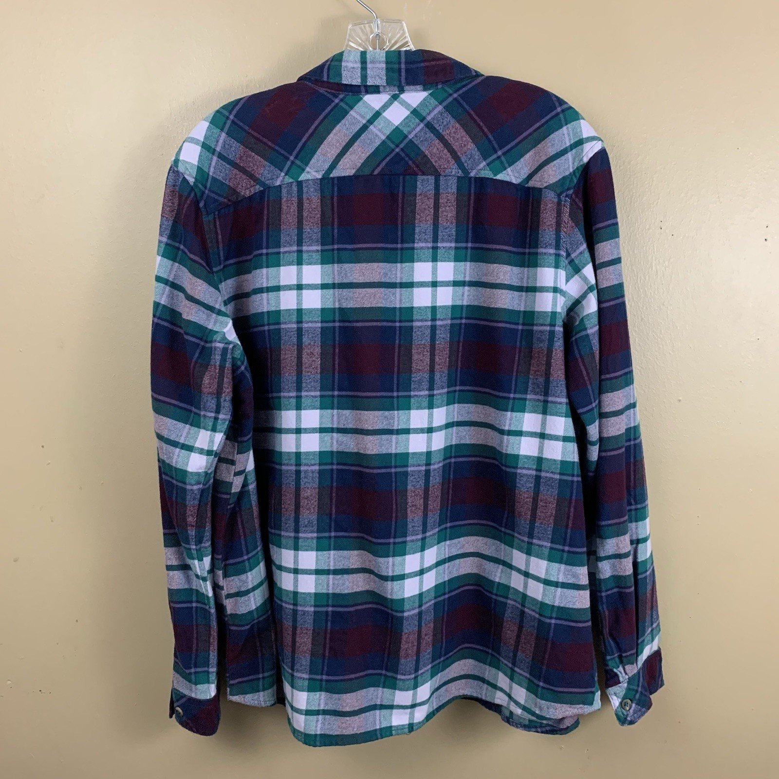 Natural Reflections Shirt Womens XL Purple Blue Flannel Button Up Outdoor Top