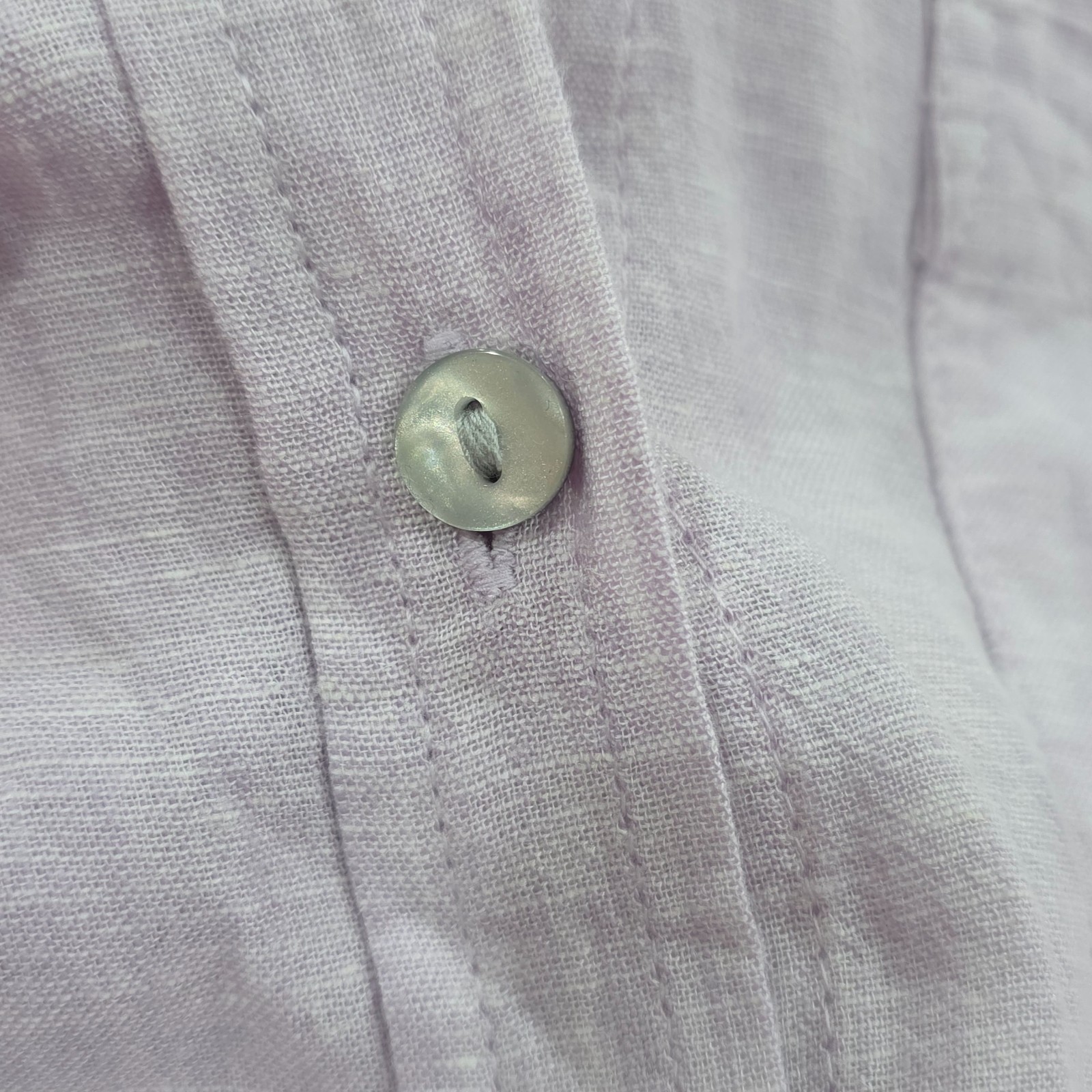 Linen Blend Oversized Button Down Shirt Lilac Purple Long Sleeve Top Large NWOT