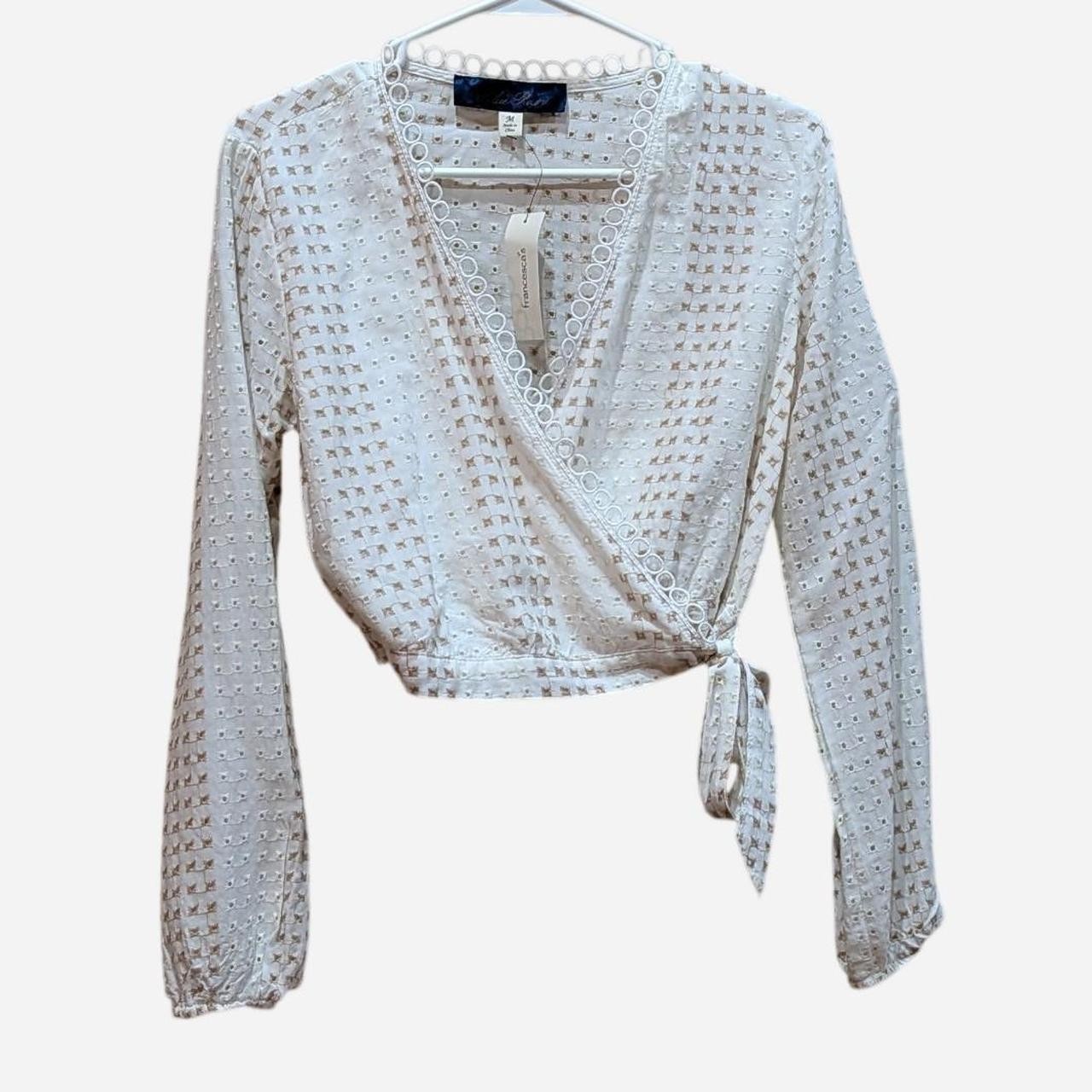 Francesca’s Blue Rein Ivory Cartigan -Size M