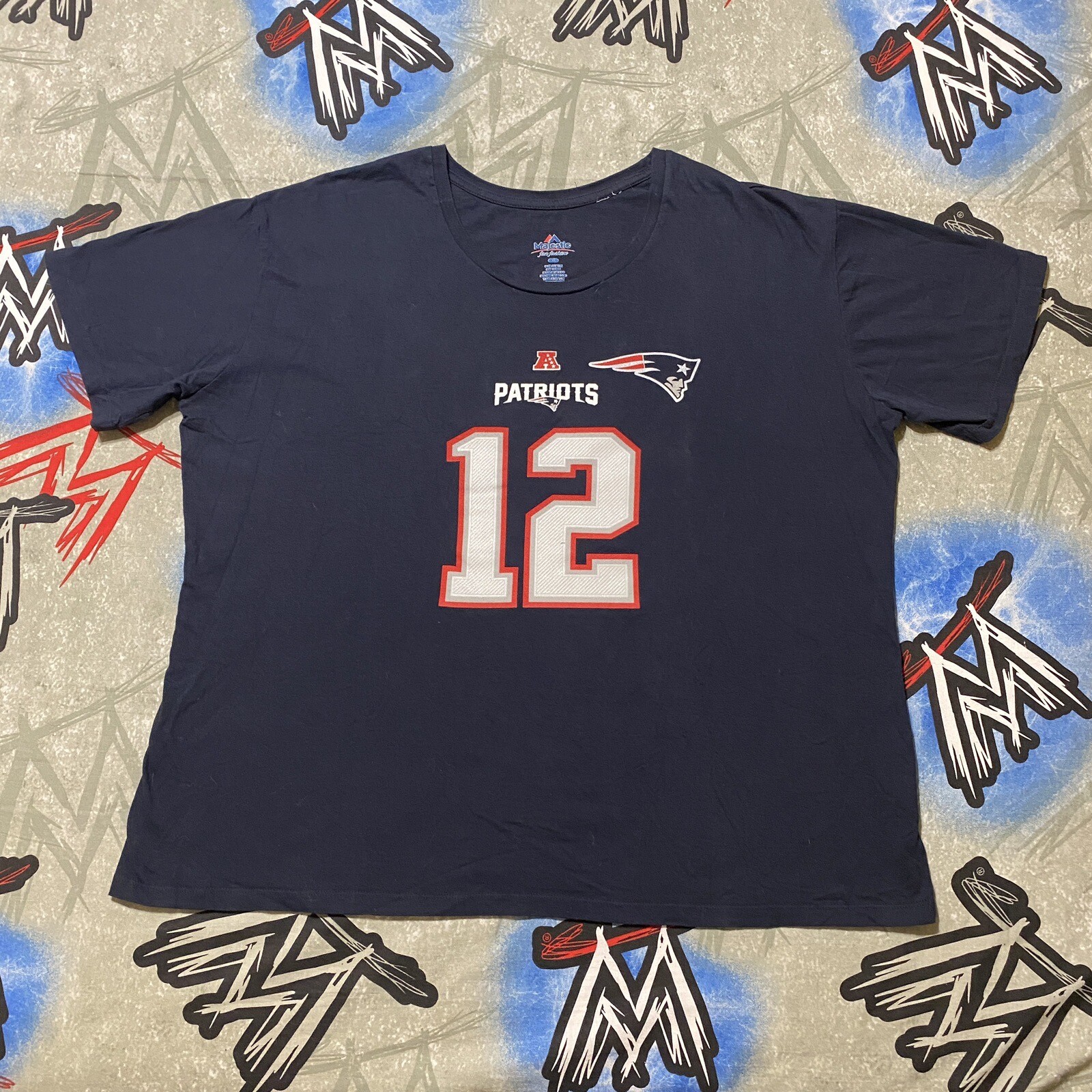 Tom Brady #12 New England Patriots NFL Women’s XL T-Shirt