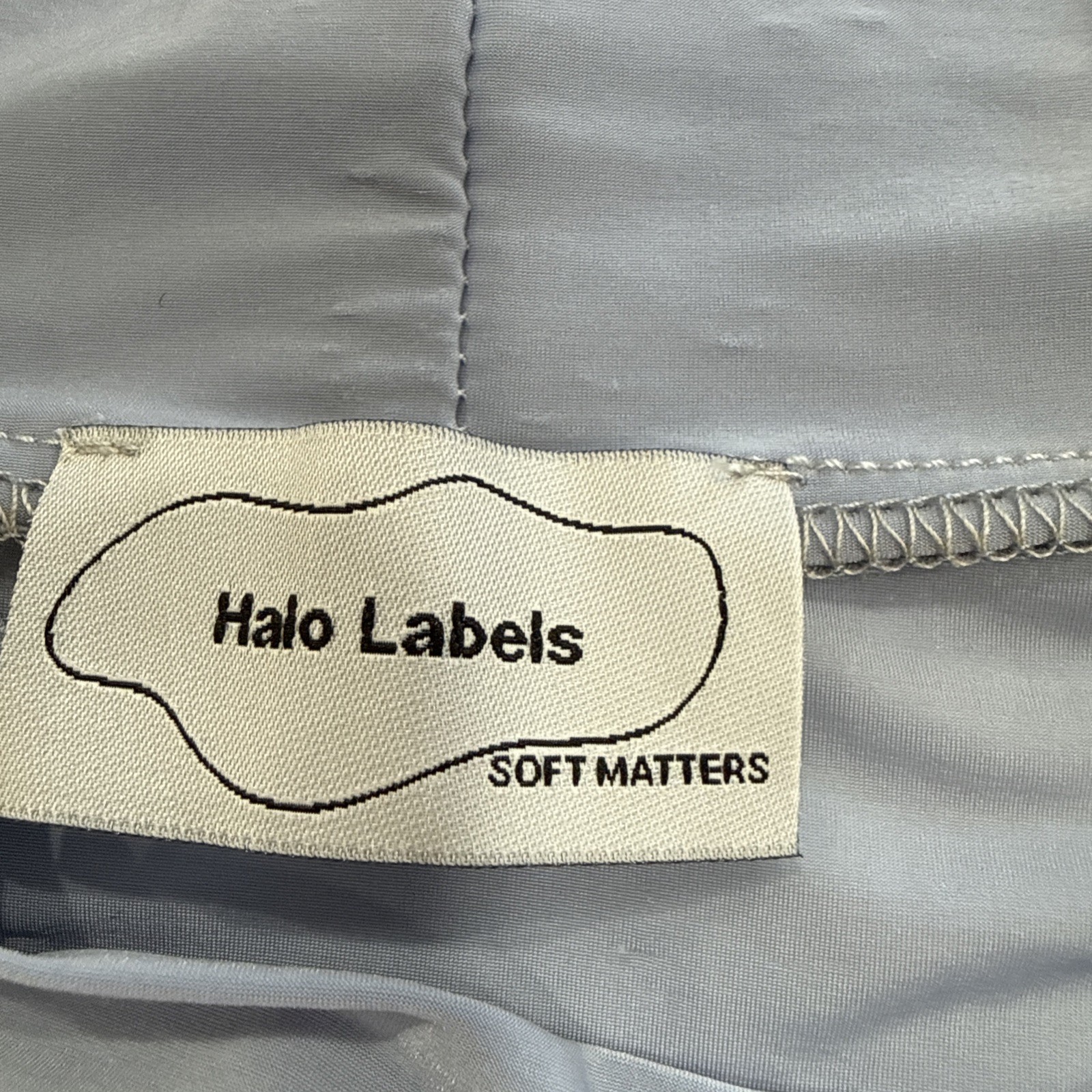 Halo Labels Soft Matters Women’s Large Blue Cowl Neck Sheer Sleeve Top