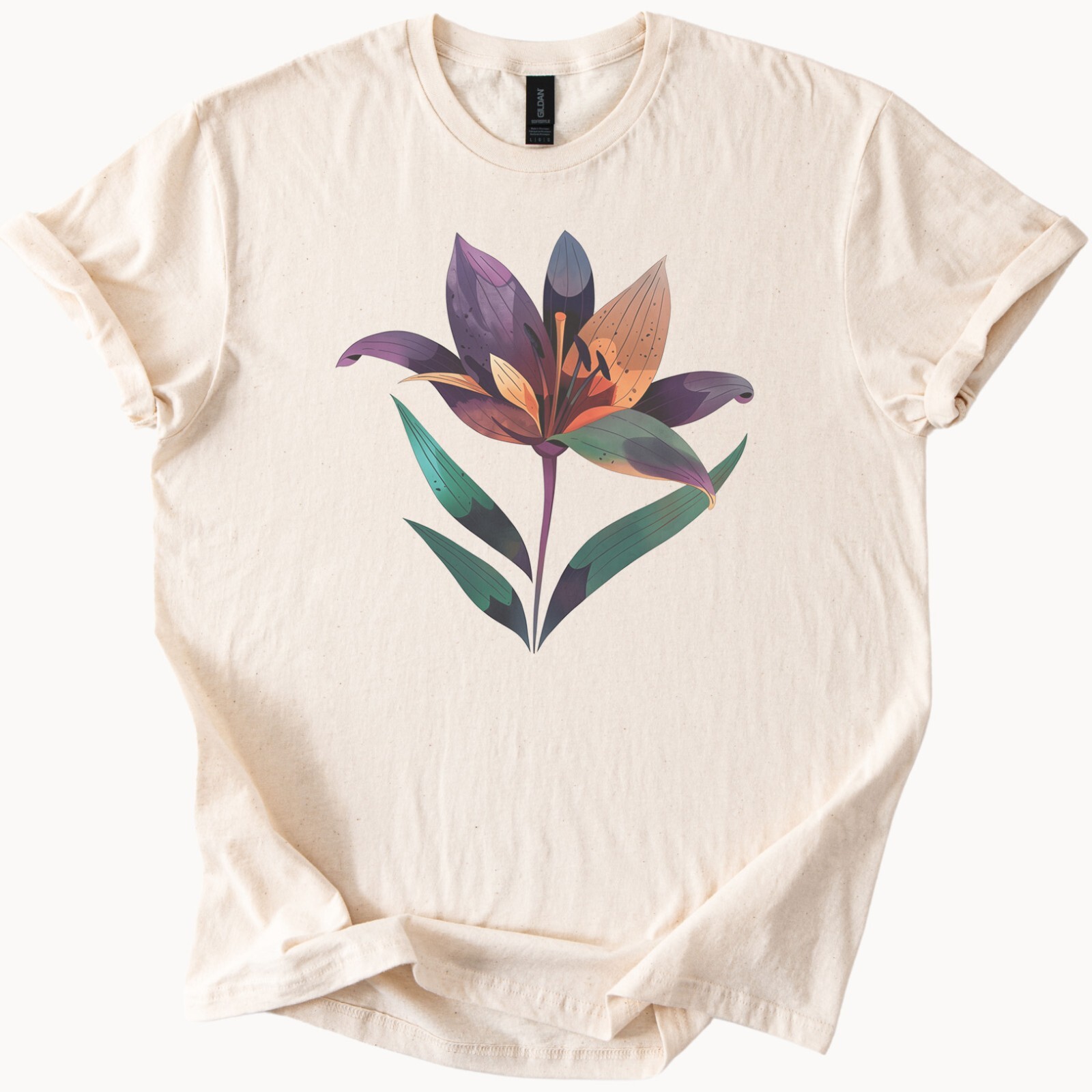 Colorful Lily Flower Graphic Shirt Artistic Botanical Floral Tee Gift
