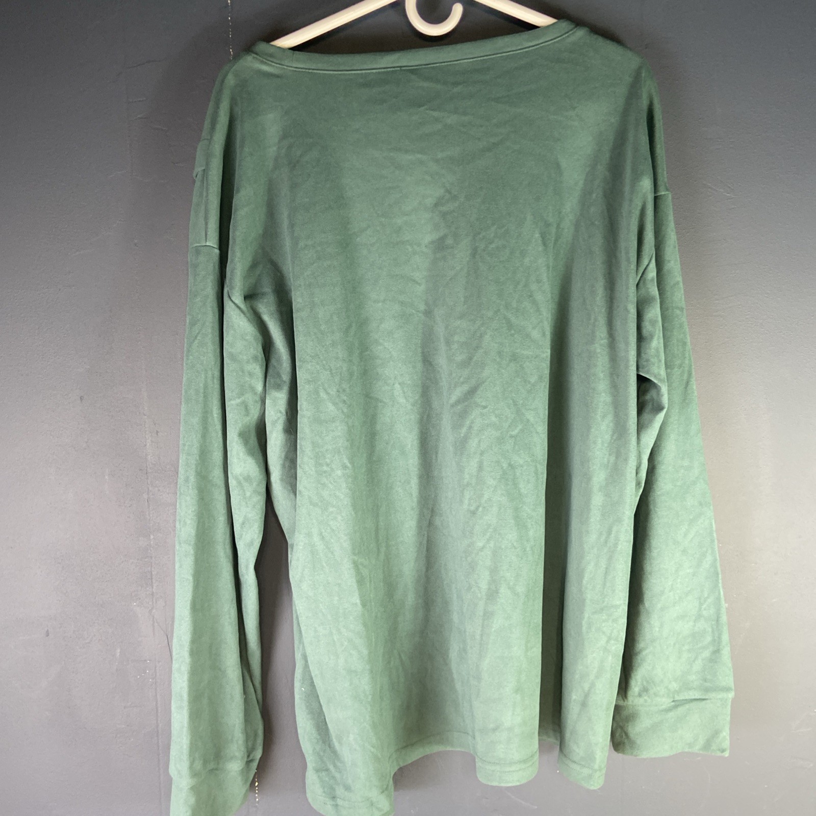 Wiholl Top Women Size 2XL Long Sleeve Green