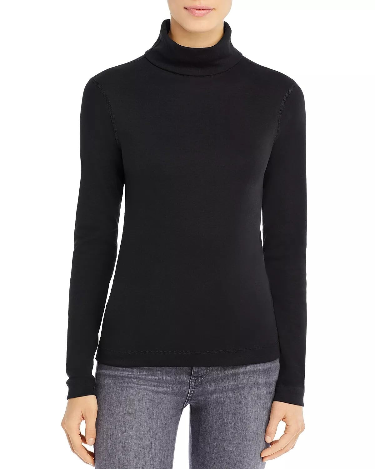 Three Dots Heritage Rib Long Sleeve Turtleneck Black Size M (US 6-8)