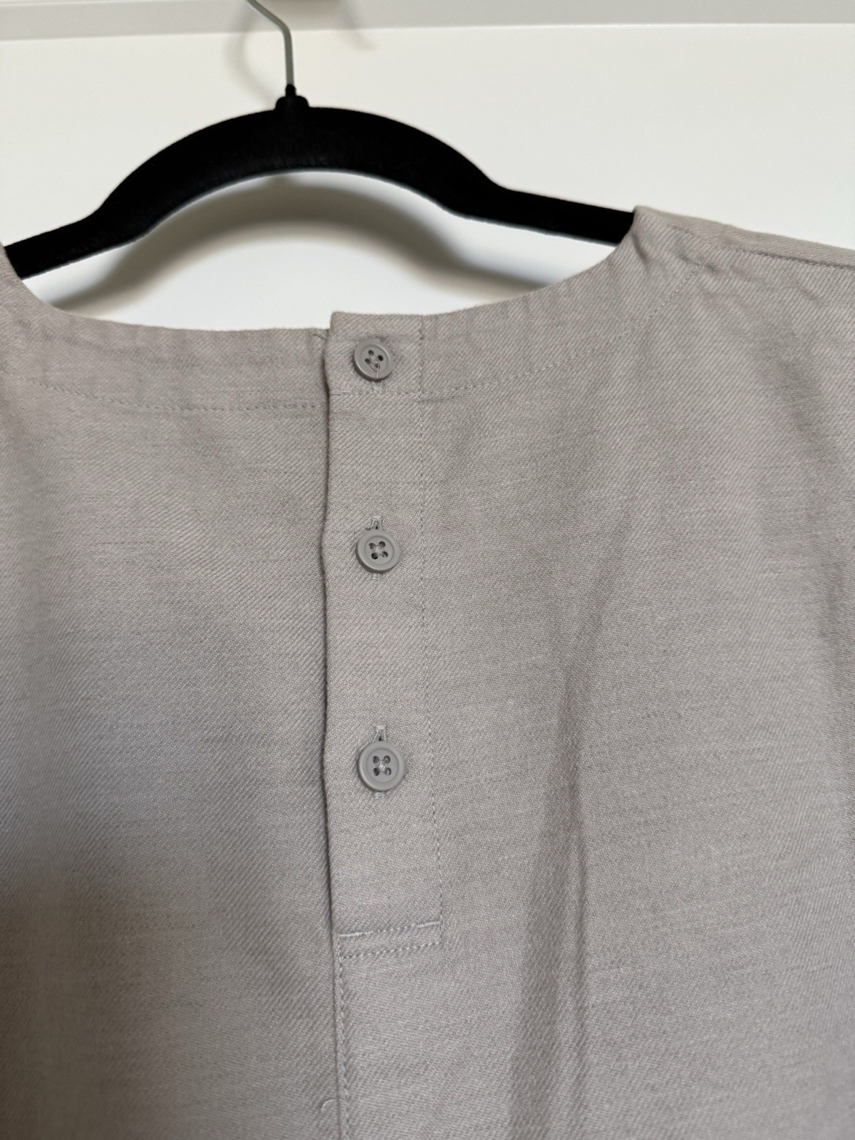 NWT MUJI WOMENS DOUBLE-BRUSHED FLANNEL BLOUSE BEIGE TOP 100% COTTON MEDIUM MED M